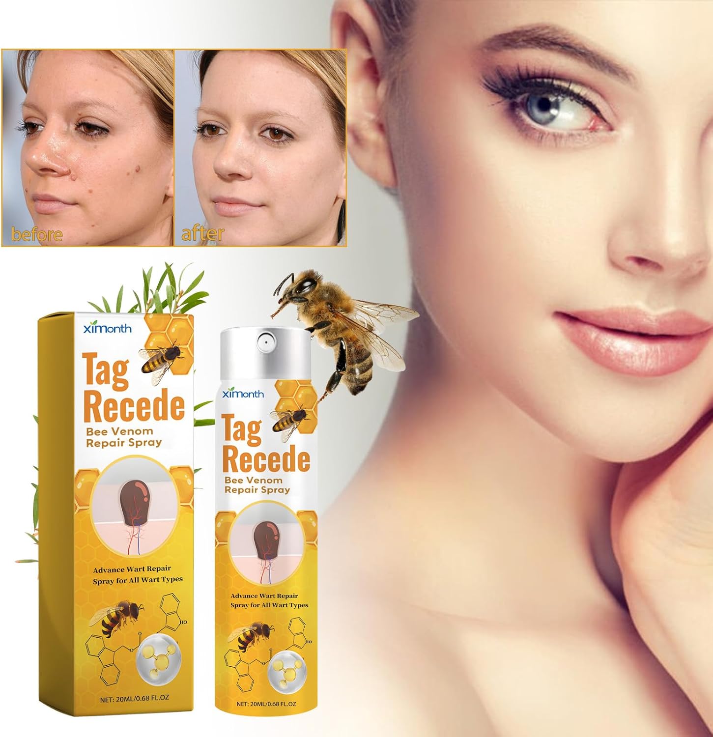 Tag Recede Bee Venom, Tag Recede Bee Venom Treatment Spray, TagRecede Bee Venom Treatment Spray (1 Piece)